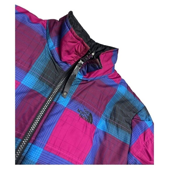 The North Face REVERSIBLE Plaid Insulated Windbreaker Spring Fall Light Jacket M - Picture 6 of 10